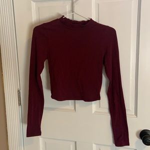 Long sleeve high neck crop top